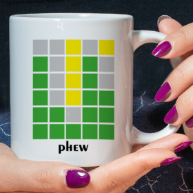 Phew Meme Mug, Funny Wordle Mug