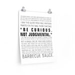Be Curious Not Judgmental | Roy Kent Framed & Unframed Vertical Poster