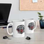 Stranger things Mug, hellfire club mug, stranger things Cup and Coaster Black and White Mug, Gift For Friend, stranger things Patch, stranger things Merch