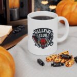 Stranger things Mug, hellfire club mug, stranger things Cup and Coaster Black and White Mug, Gift For Friend, stranger things Patch, stranger things Merch