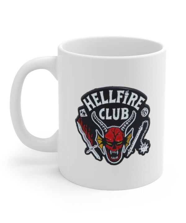 Stranger things Mug, hellfire club mug, stranger things Cup and Coaster Black and White Mug, Gift For Friend, stranger things Patch, stranger things Merch