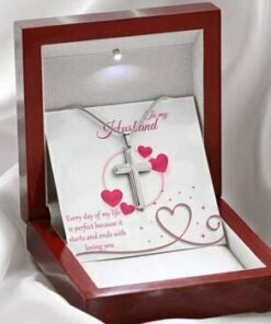 Personalized Cross Necklace Gift for husband