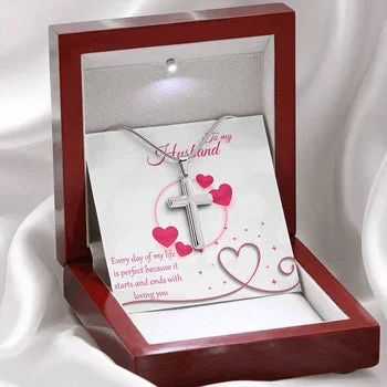 Personalized Cross Necklace Gift for husband