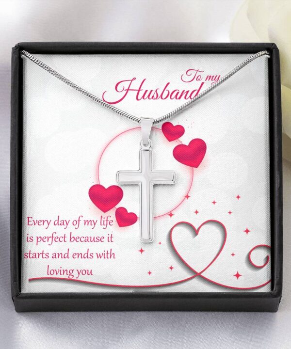 Personalized Cross Necklace Gift for husband