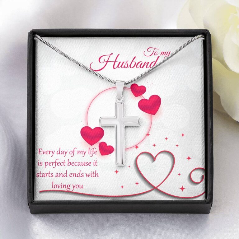 Personalized Cross Necklace Gift for husband
