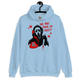 No You Hang Up Scream Mask Horror Movie Sweater, Funny Valentine Sweater Scream Halloween Hoodie, Scary Ghost Face Hoodie, Funny Ghost Face