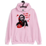 No You Hang Up Scream Mask Horror Movie Sweater, Funny Valentine Sweater Scream Halloween Hoodie, Scary Ghost Face Hoodie, Funny Ghost Face - Image 3