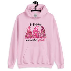 In Oct we Wear Pink Hoodie, Breast Cancer Hoodie, Breast Cancer Awareness Hoodie, October Hoodie, Halloween Hoodies