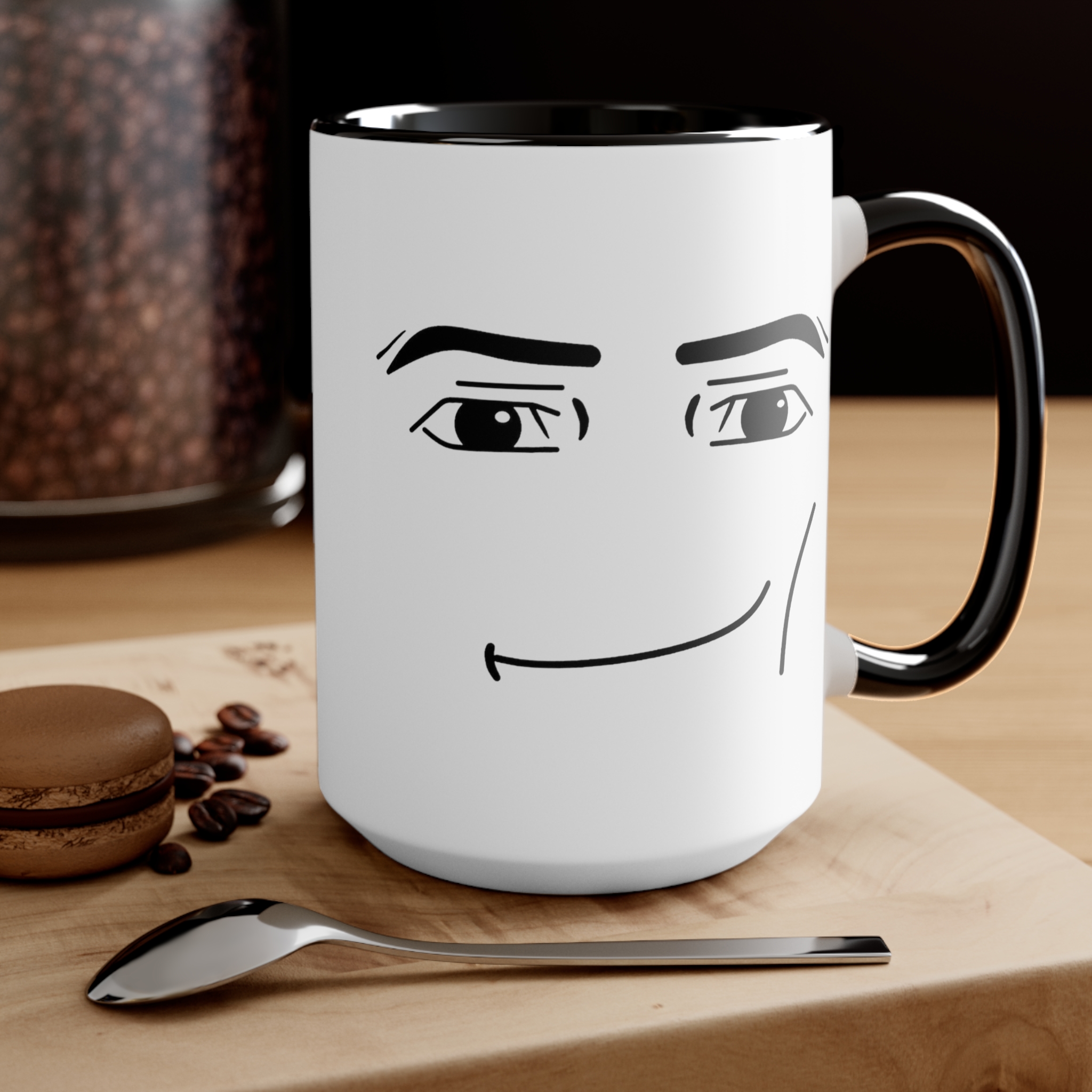Get your morning started with the Roblox Man Face Cup - BigBuckle