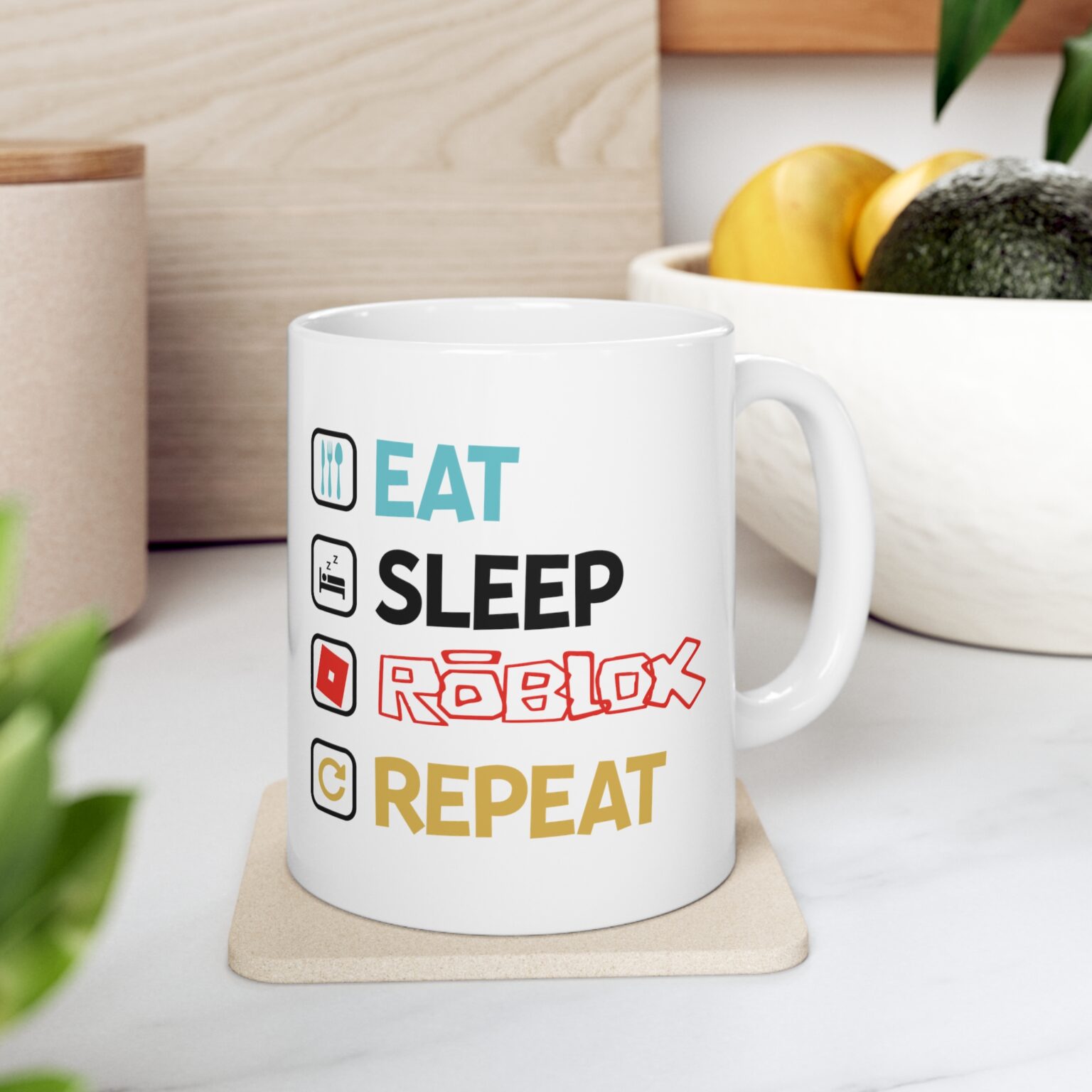 Personalized Roblox Mug, Roblox man face Mug, Gamer Ornament, Gift for gamers